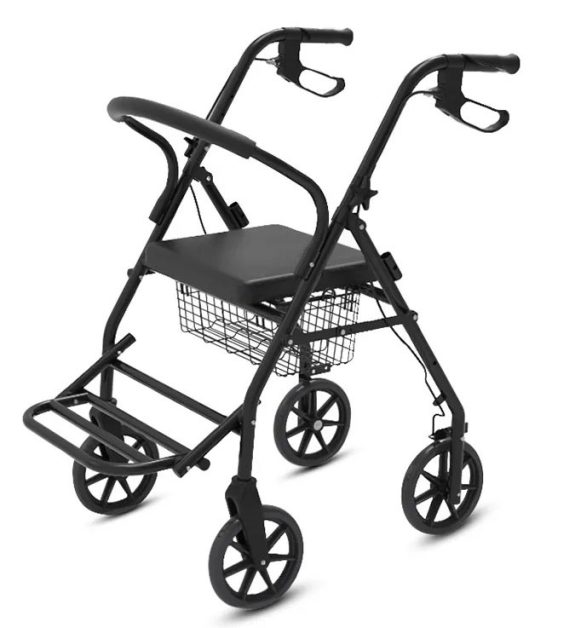 Steel Rollator Walker with Basket and Footrest from ageally:JY-R101