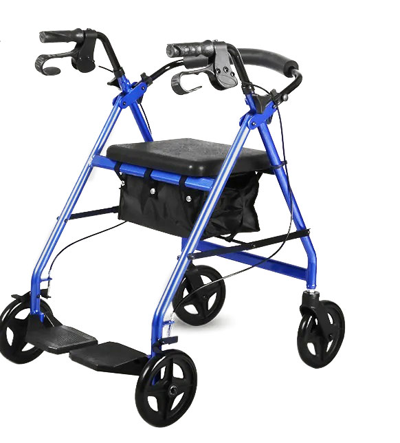 Lightweight Rollator Walker with Seat and Footrest