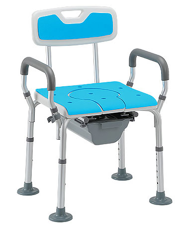 aluminum commode chair with blue rubber seat model:jy-c106