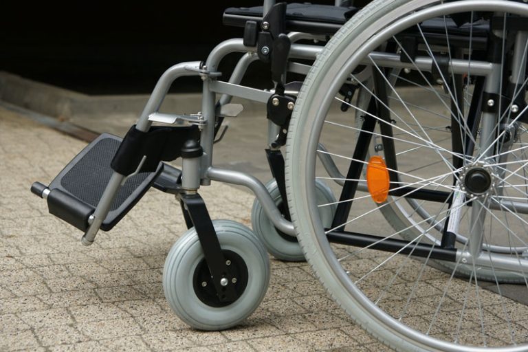 wheelchair with rubber wheel