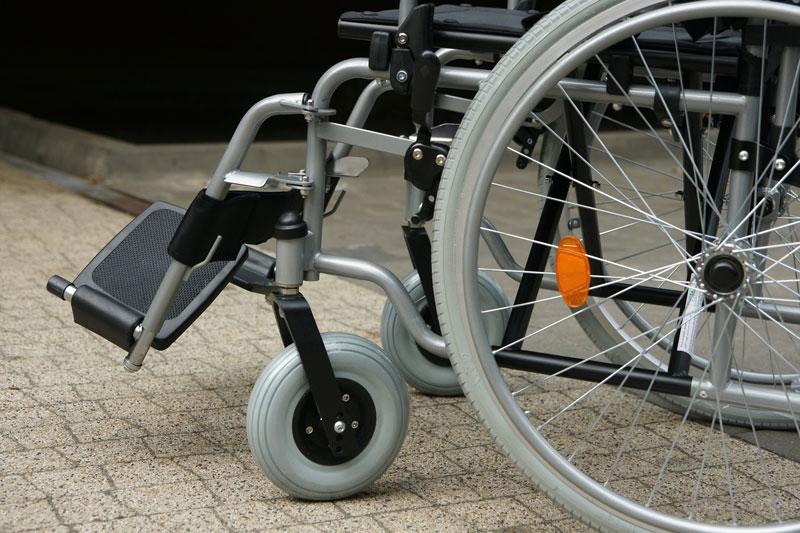 wheelchair with rubber wheel