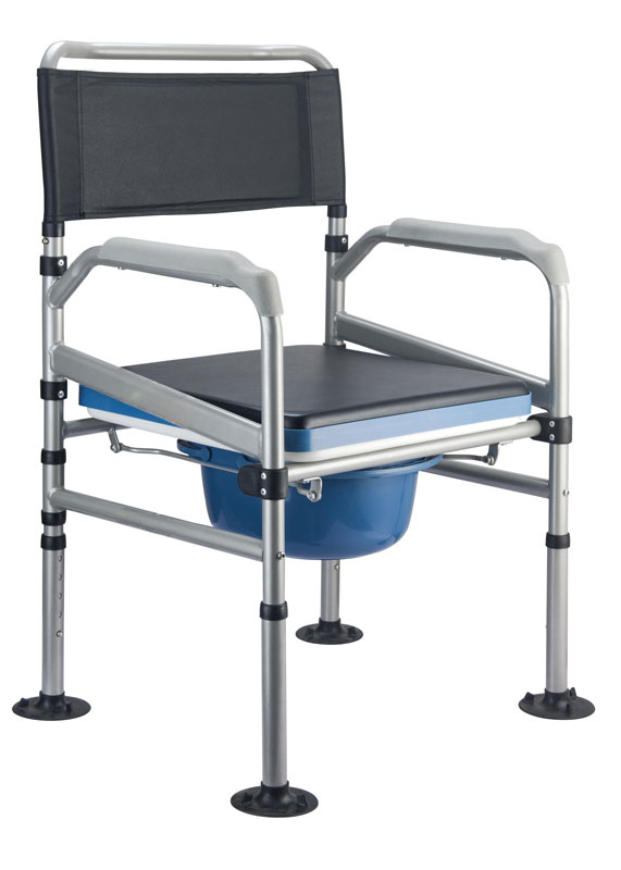 aluminum commode chair with rubber armrest for elderly model:jy-c108