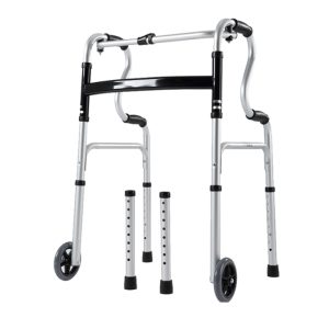 adjustable aluminum walker with two wheels model:jy-w104