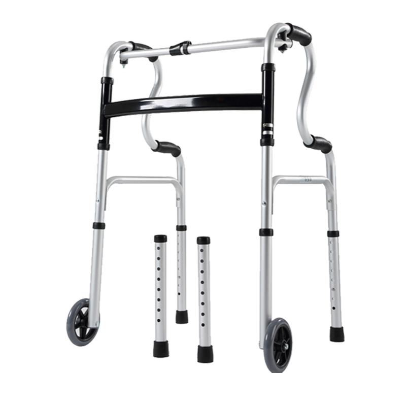 adjustable aluminum walker with two wheels model:jy-w104