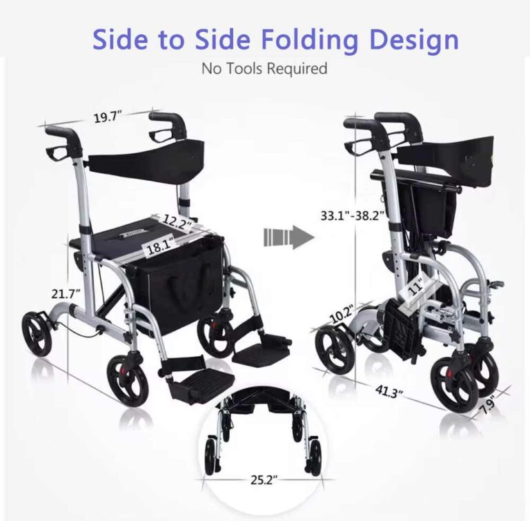 folding design of rolling walker