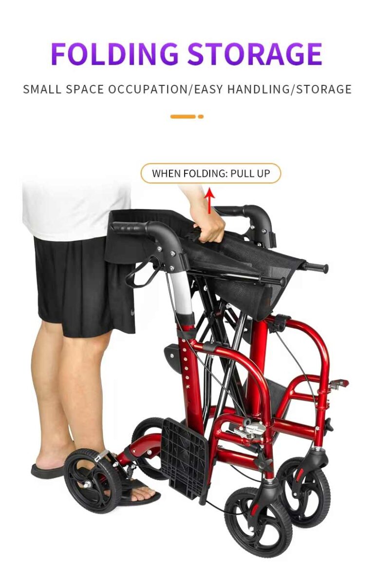 folding of lightweight rolling walker