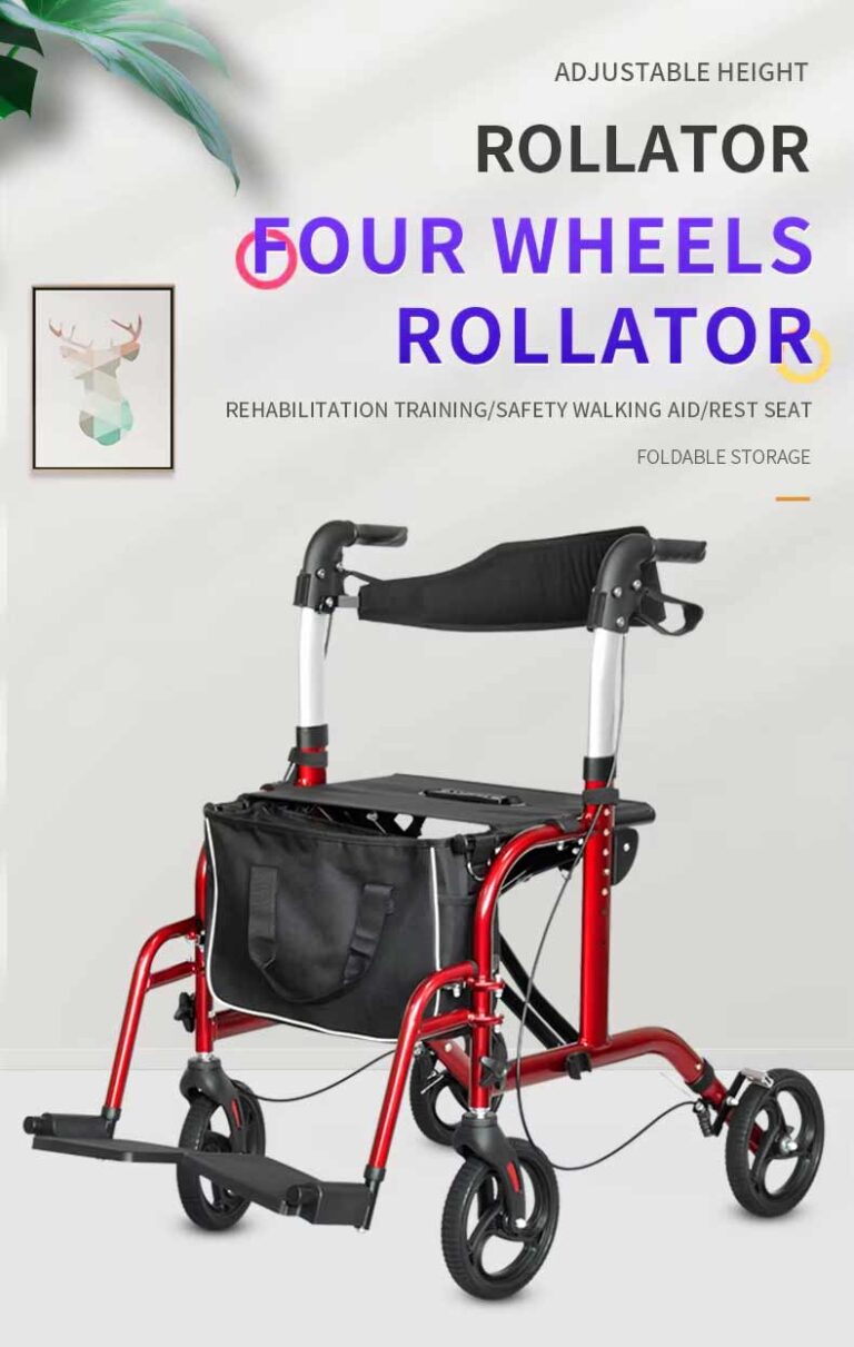 four wheels of lightweight rolling walker