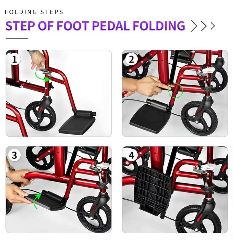 how to fold the pedal of rolling walker