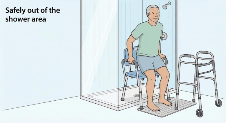 Get-up-from-the-shower-chair-and-leave-the-shower-area