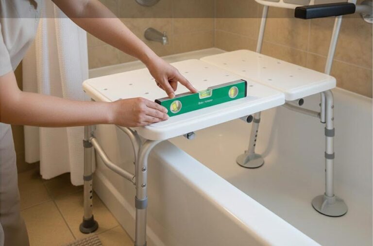 Place-the-tub-bench-shower-chair-correctly